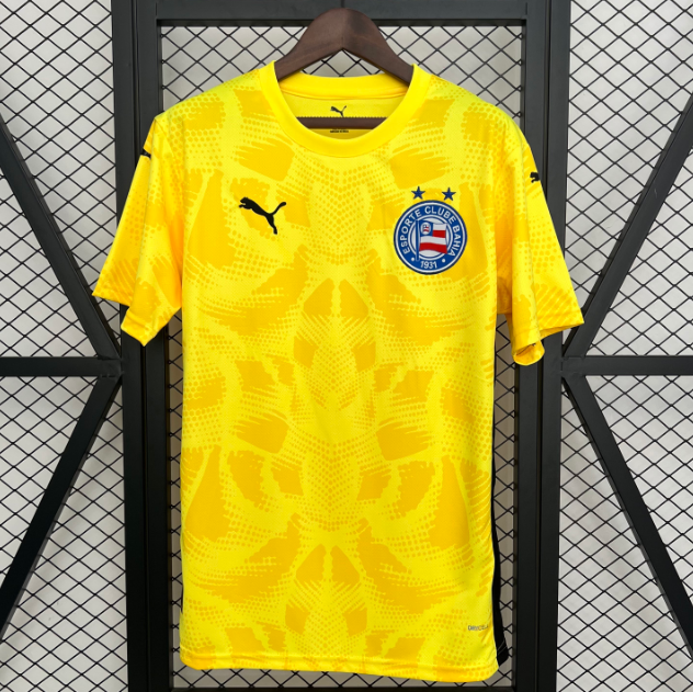 2025-26 Esporte Clube Bahia Yellow Goalkeeper Soccer Jersey Shirt